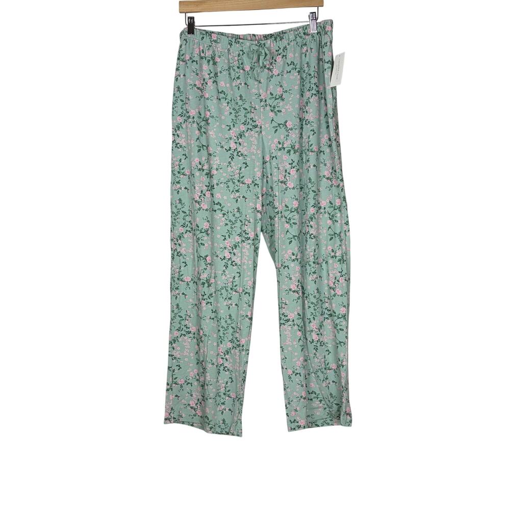 Charter Club Mint Green Pink Floral Lounge Pajama Pants Wms XL NWT Cottagecore